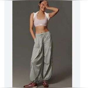 Anthropologie Daily PracticeBase Jump Parachute Pant Trouser Blue Green Gray